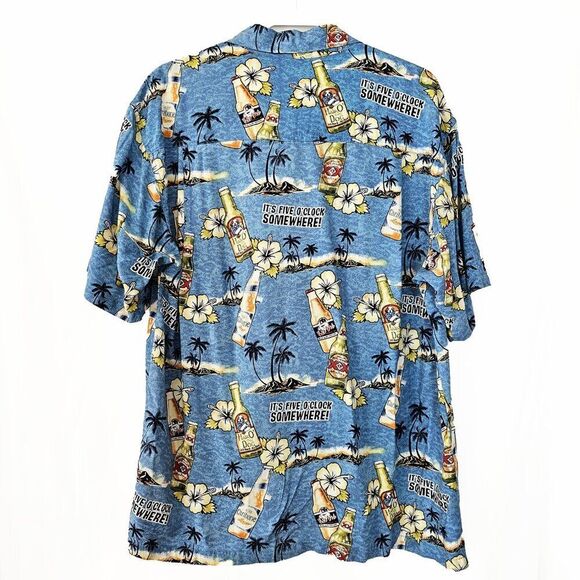 Big Dogs Its Five O'clock Somewhere Sz S/M Hawaiin Button Down Shirt - Picture 2 of 4